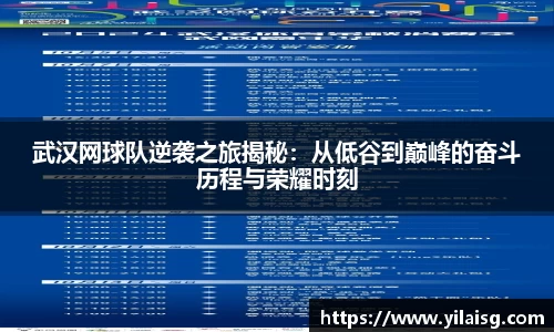 武汉网球队逆袭之旅揭秘：从低谷到巅峰的奋斗历程与荣耀时刻